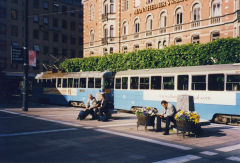 Tram '331', trailer '615' at Stockholm, June 2003